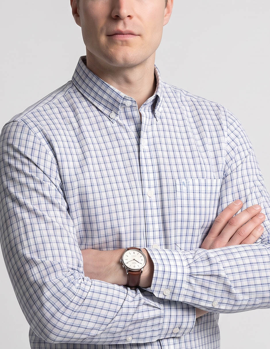 Camisa casual algodón manga larga para hombre 3