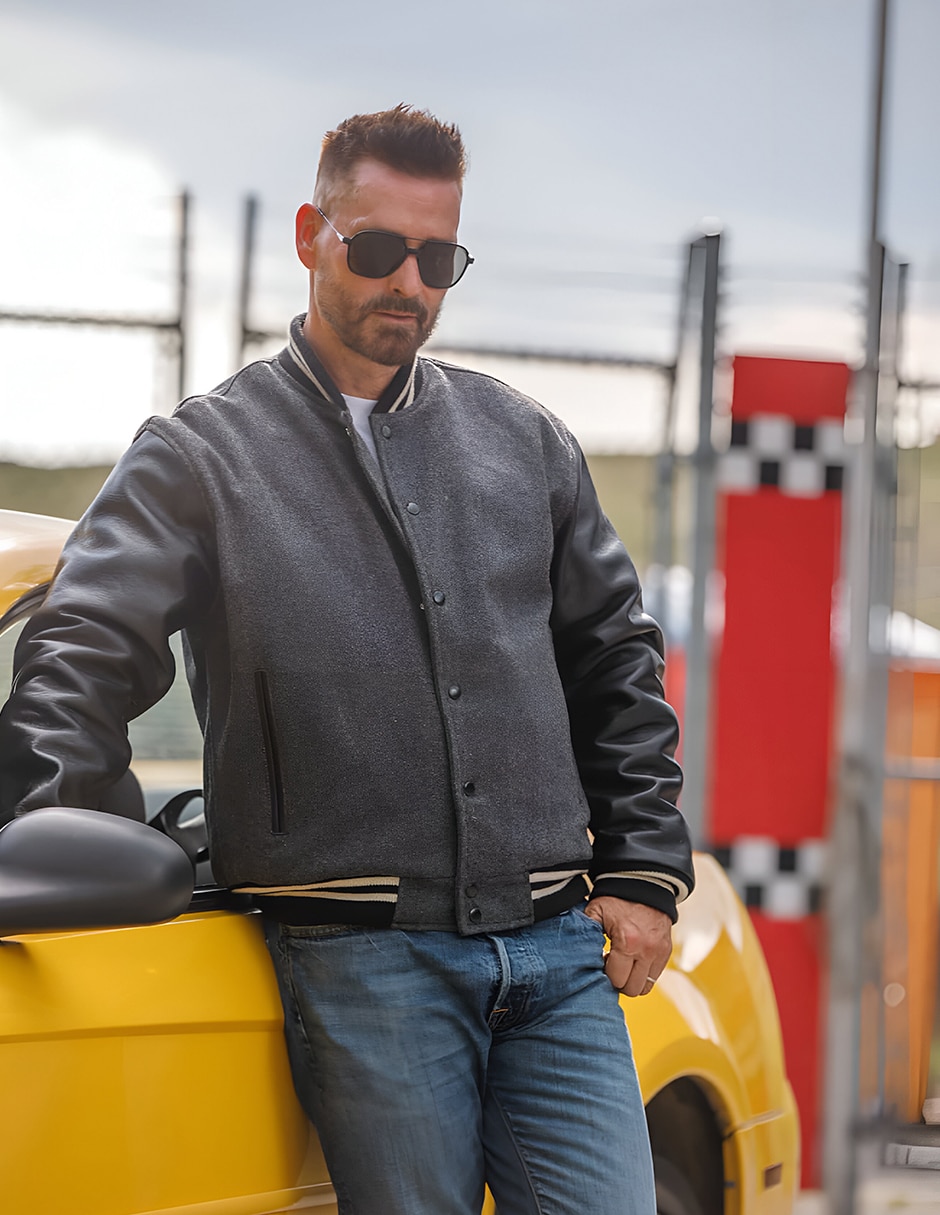 Chamarra beisbolera impermeable para hombre 5