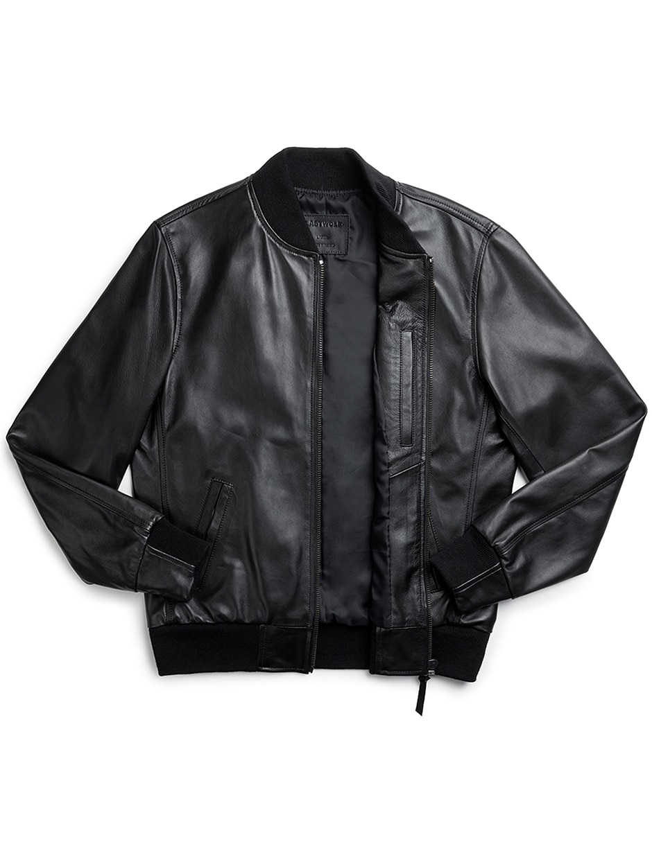 Chamarra bomber impermeable de piel para hombre 5