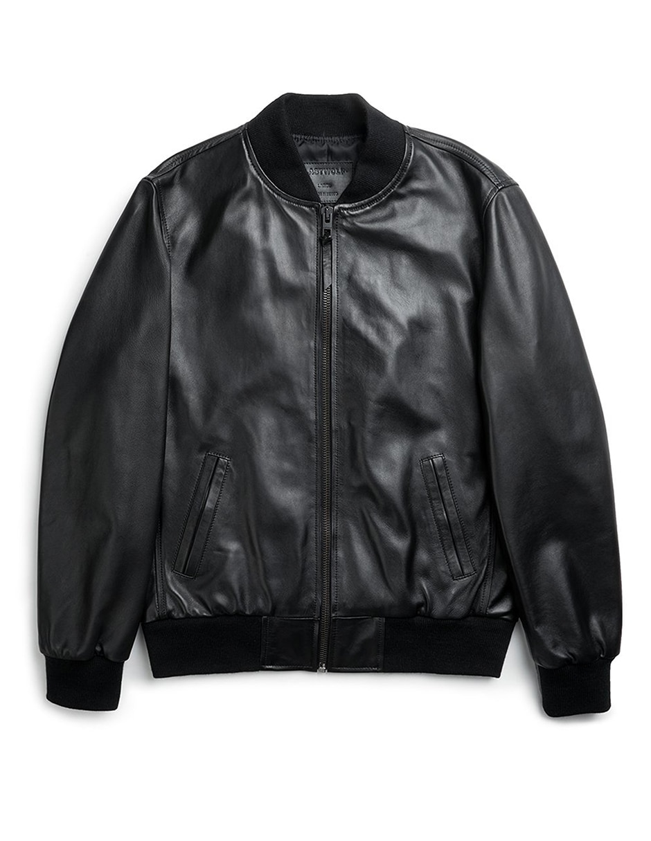 Chamarra bomber impermeable de piel para hombre 6