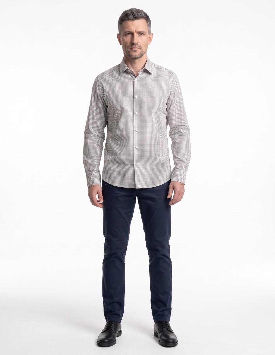 Camisa casual Haggard manga larga para hombre 4