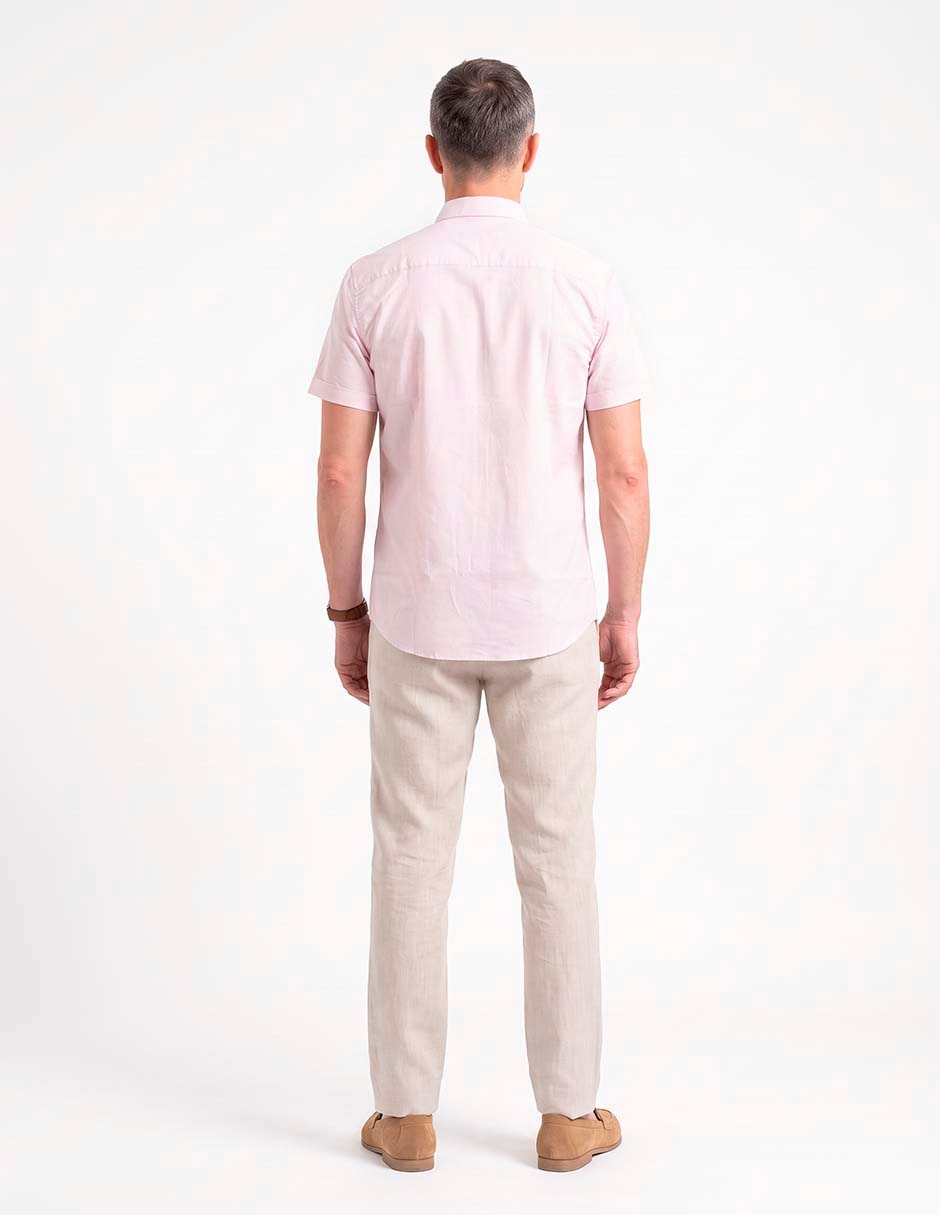 Camisa casual de algodón manga corta para hombre