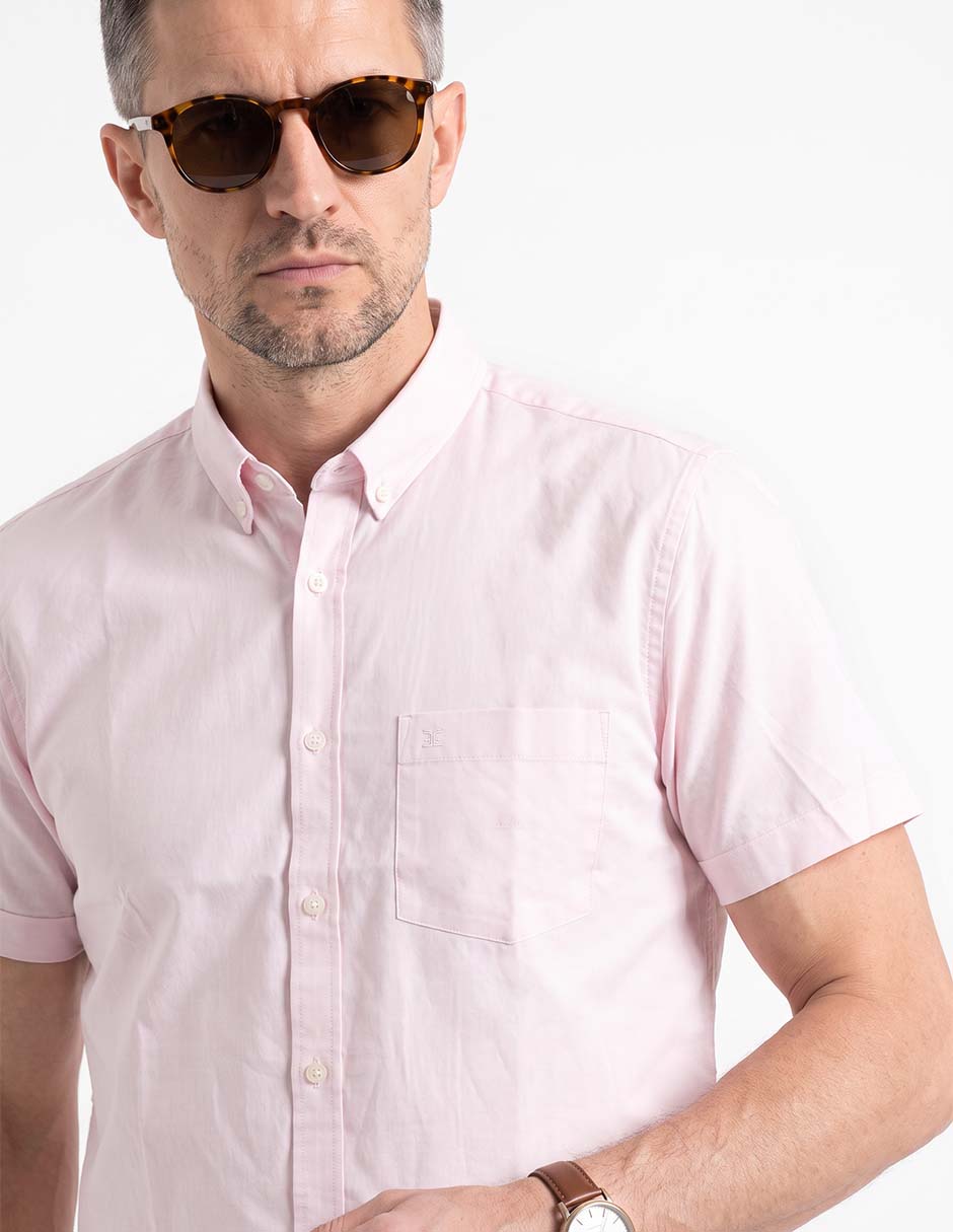 Camisa casual de algodón manga corta para hombre