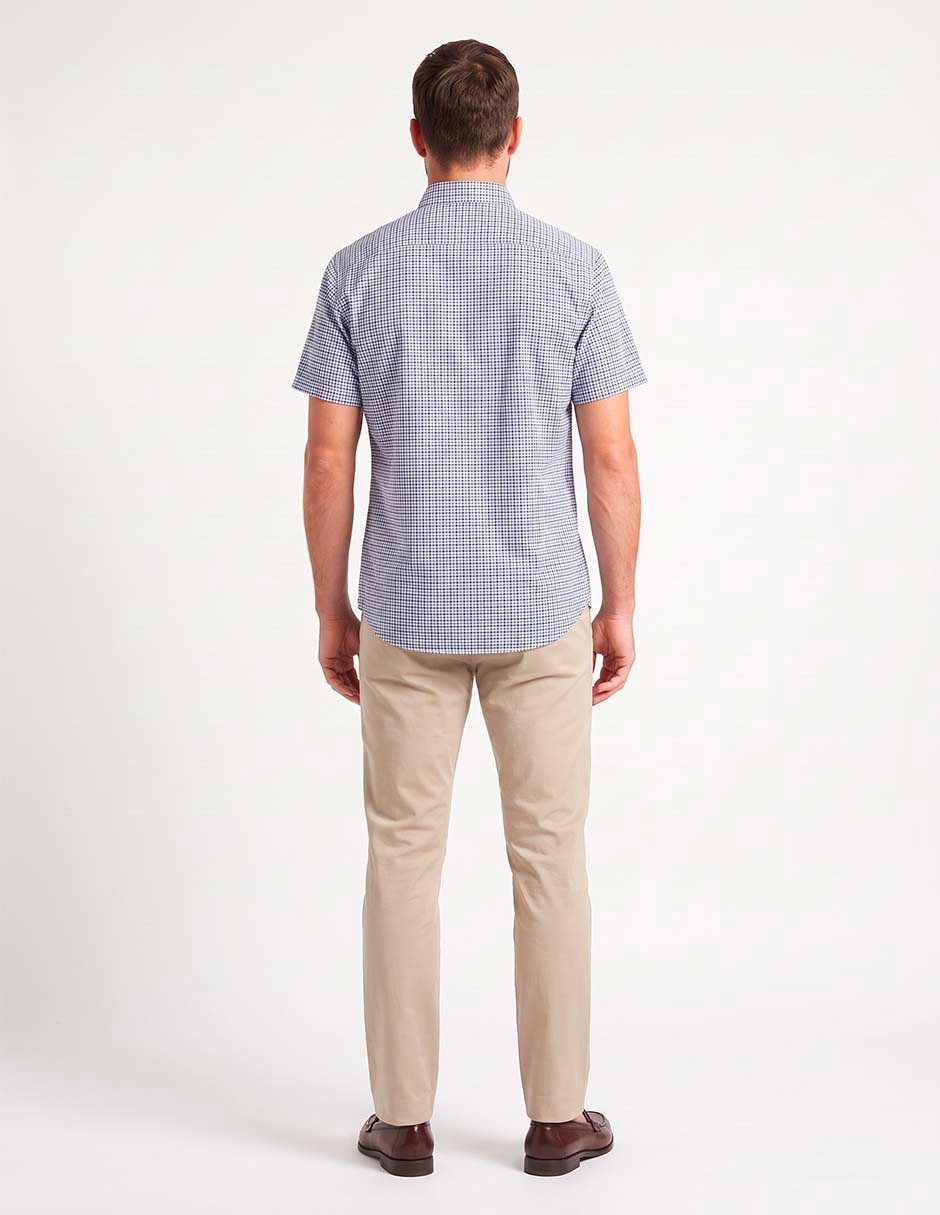 Camisa casual de algodón manga corta para hombre