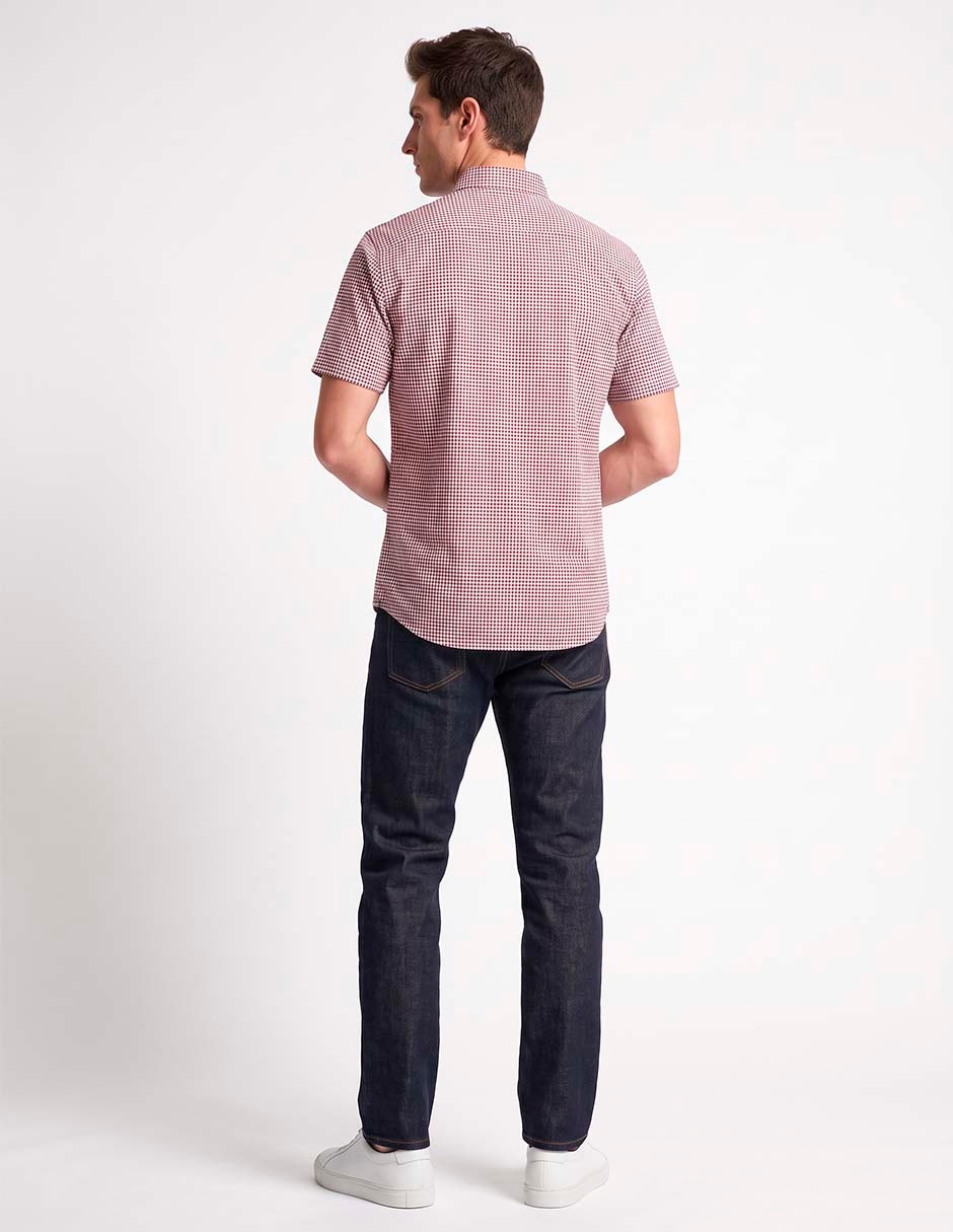 Camisa casual de algodón manga corta para hombre