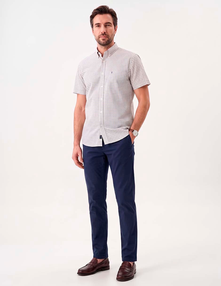 Camisa casual de algodón manga corta para hombre