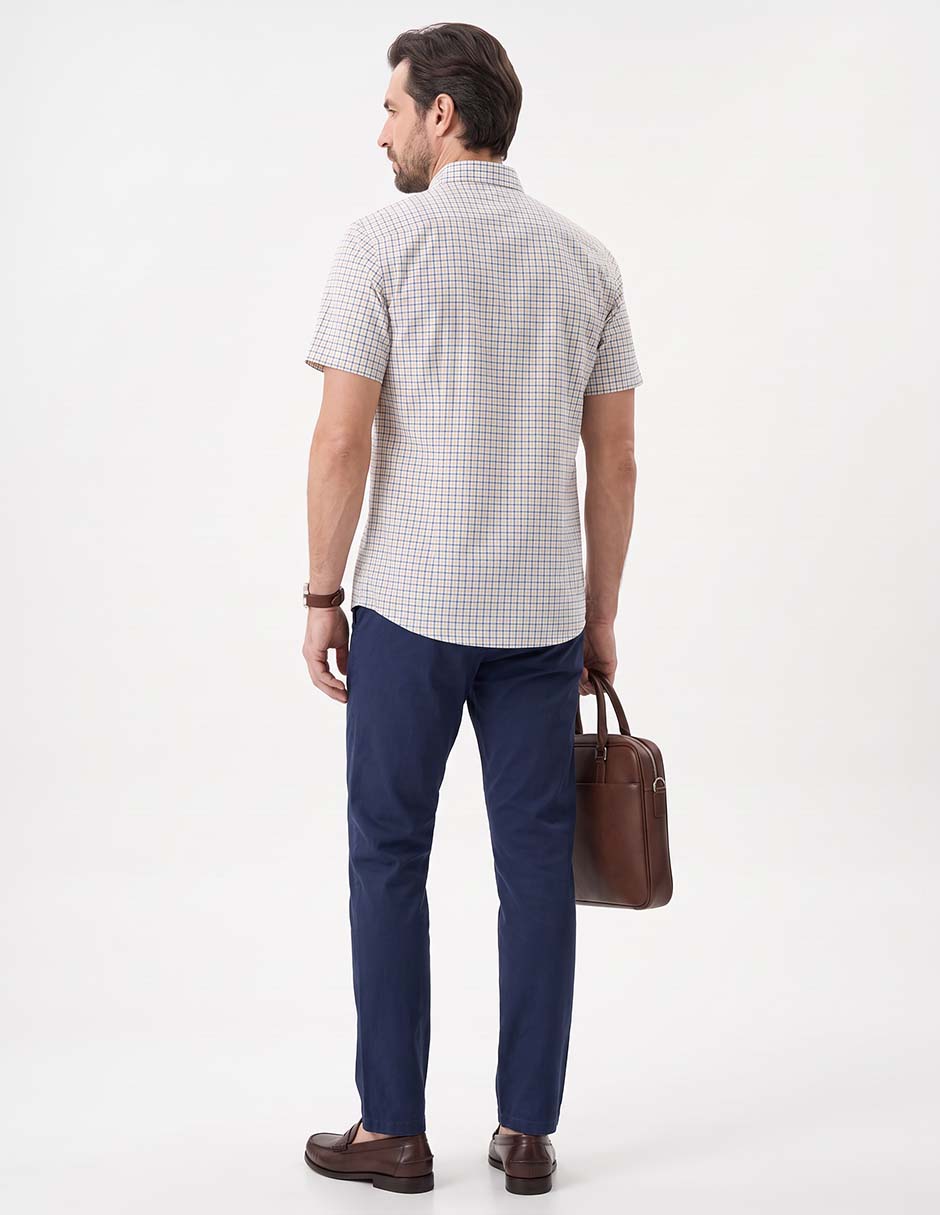 Camisa casual de algodón manga corta para hombre