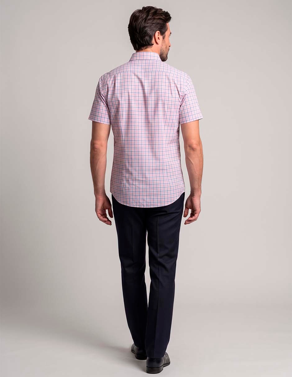 Camisa casual de algodón manga corta para hombre