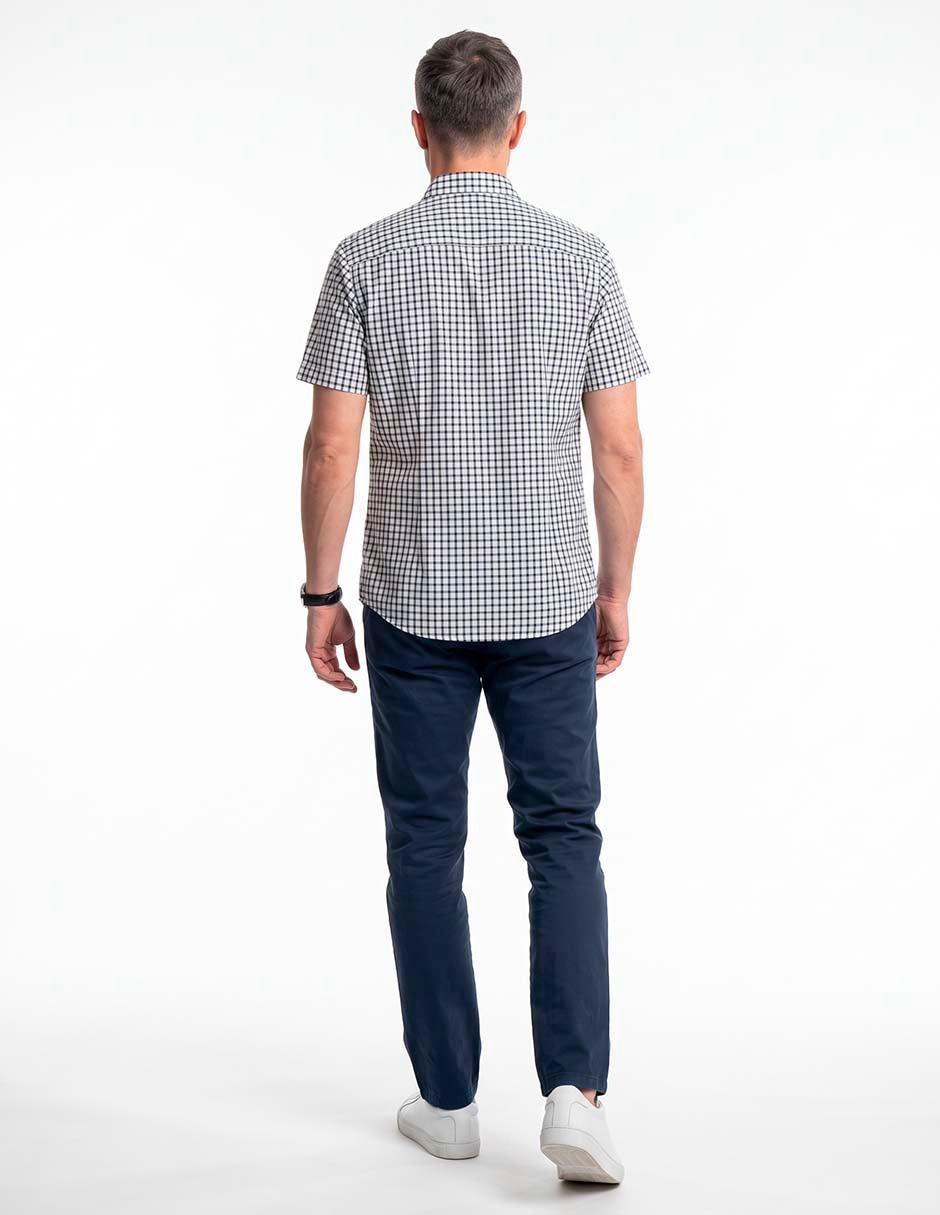 Camisa casual de algodón manga corta para hombre