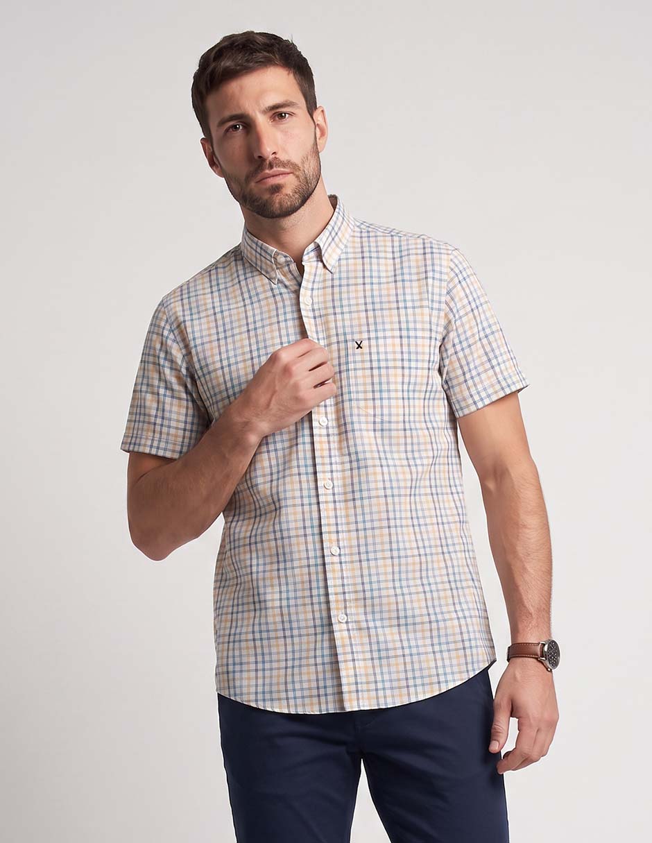 Camisa casual de algodón manga corta para hombre Camisa casual de algodón manga corta para hombre