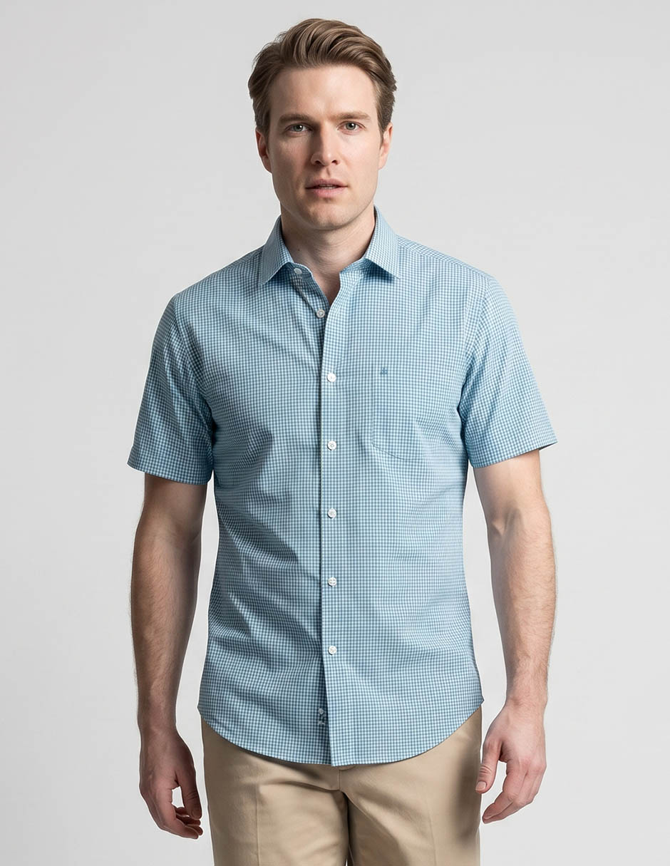 Camisa casual de algodón manga corta para hombre Camisa casual de algodón manga corta para hombre