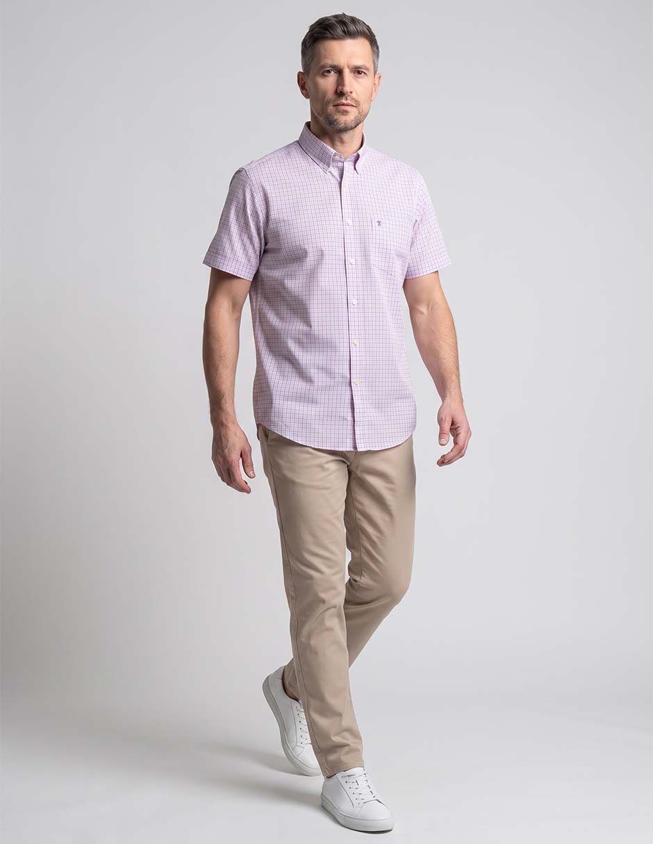 Camisa casual de algodón manga corta para hombre 3