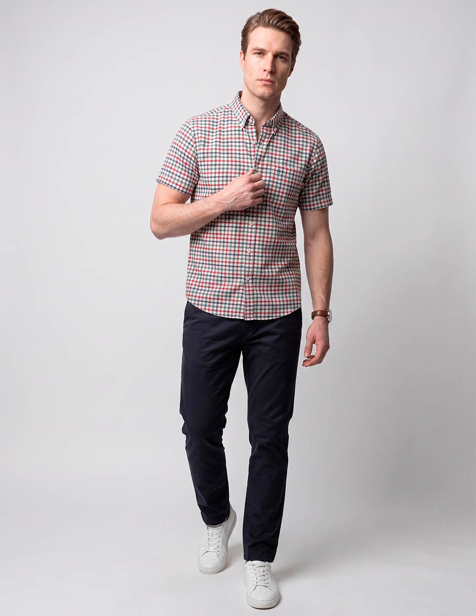Camisa casual de algodón manga corta para hombre 3