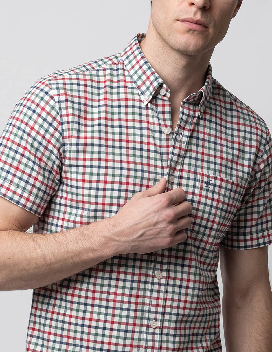 Camisa casual de algodón manga corta para hombre 4