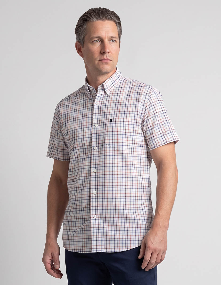Camisa casual Dioro de algodón manga corta para hombre