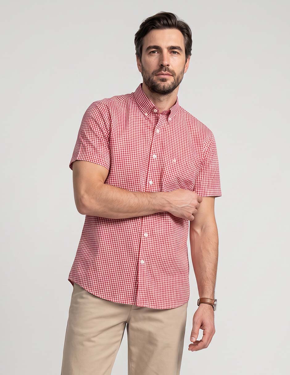 Camisa casual de algodón manga corta para hombre Camisa casual de algodón manga corta para hombre