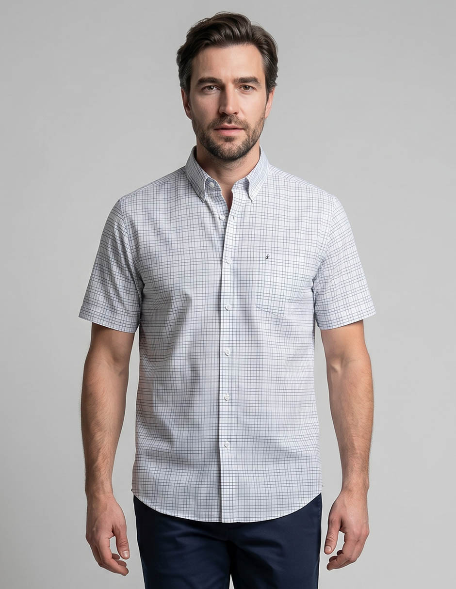 Camisa casual de algodón manga corta para hombre Camisa casual de algodón manga corta para hombre