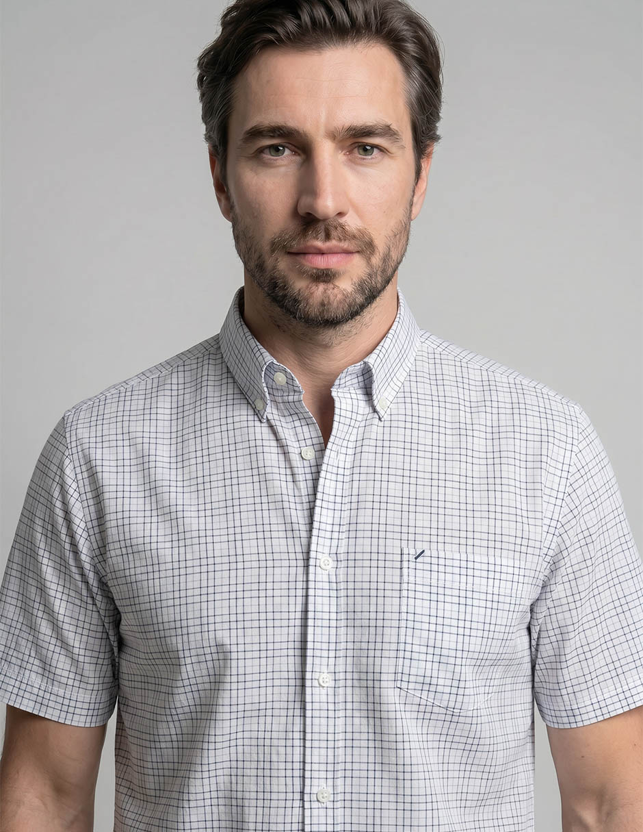 Camisa casual de algodón manga corta para hombre 3