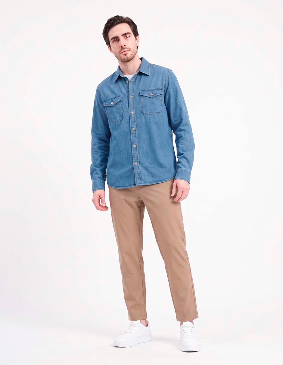 Camisa casual manga larga para hombre 3