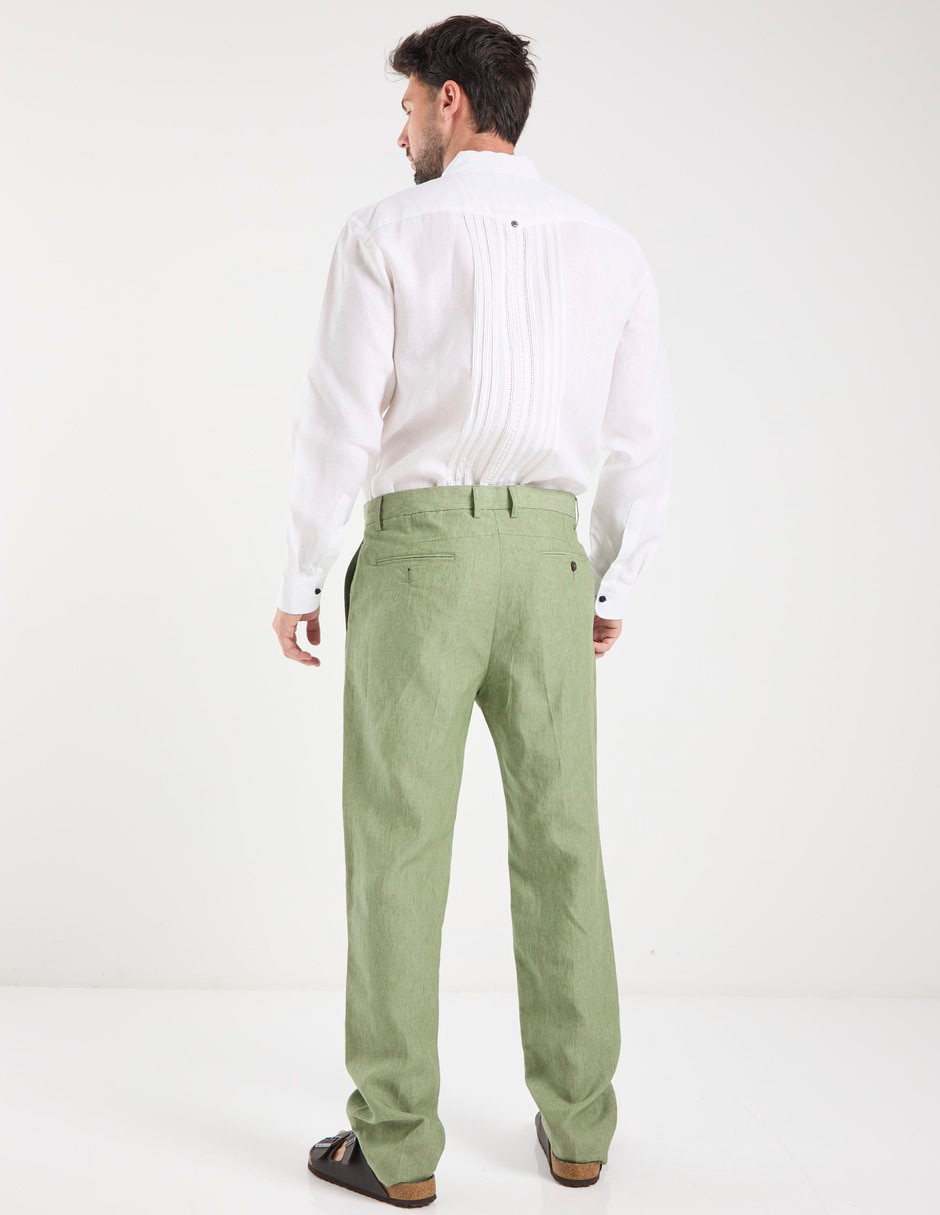Pantalón de vestir chino slim de lino para hombre 2