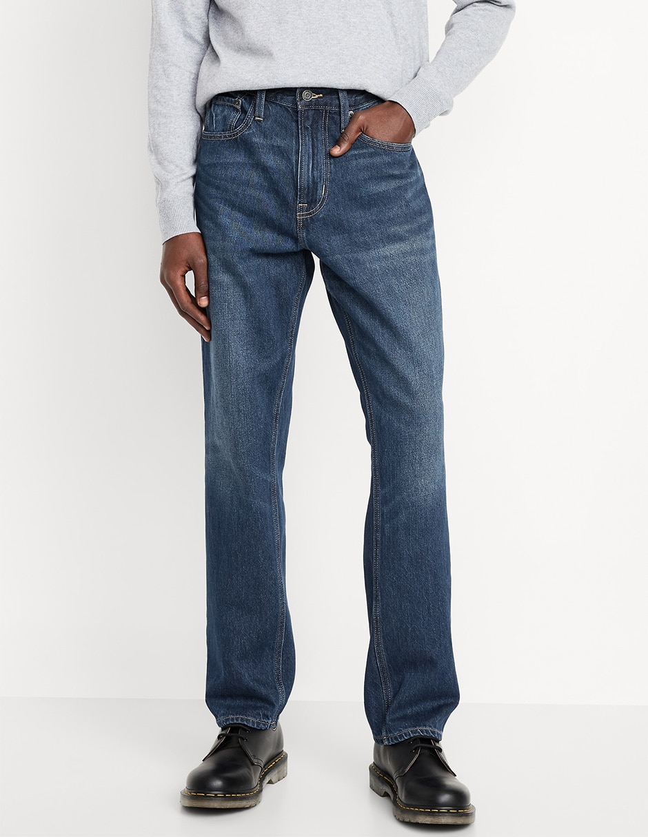 Jeans regular lavado medio para hombre