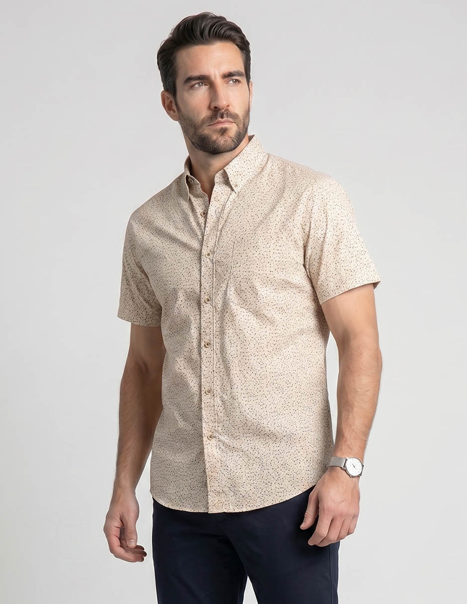 Camisa casual Regent Street de algodón manga corta para hombre