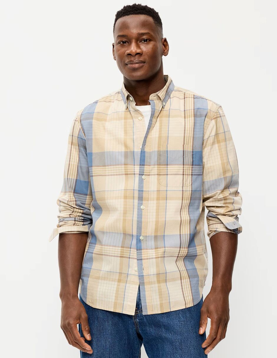 Camisa casual OLD NAVY de algodón manga larga para hombre