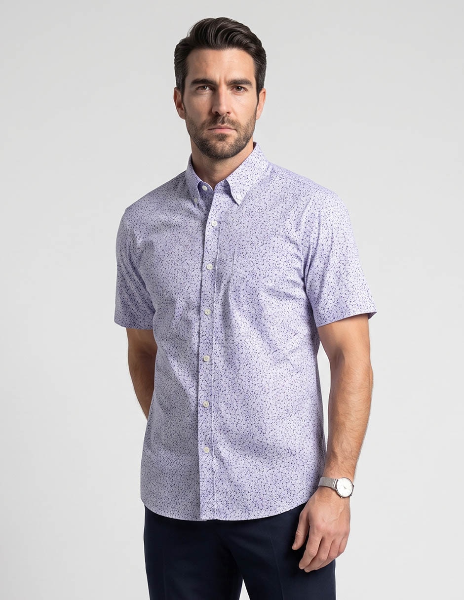 Camisa casual Regent Street de algodón manga corta para hombre