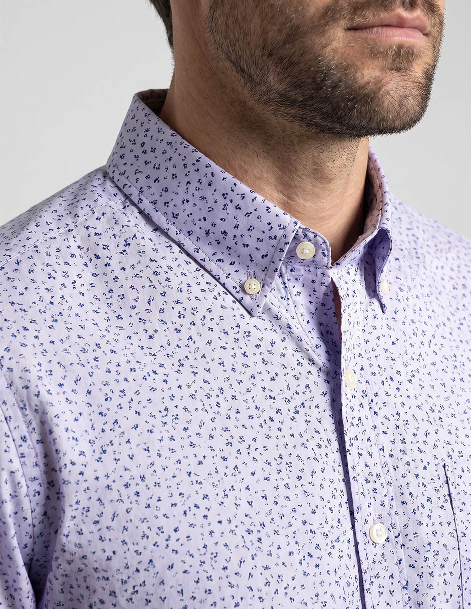 Camisa casual Regent Street de algodón manga corta para hombre