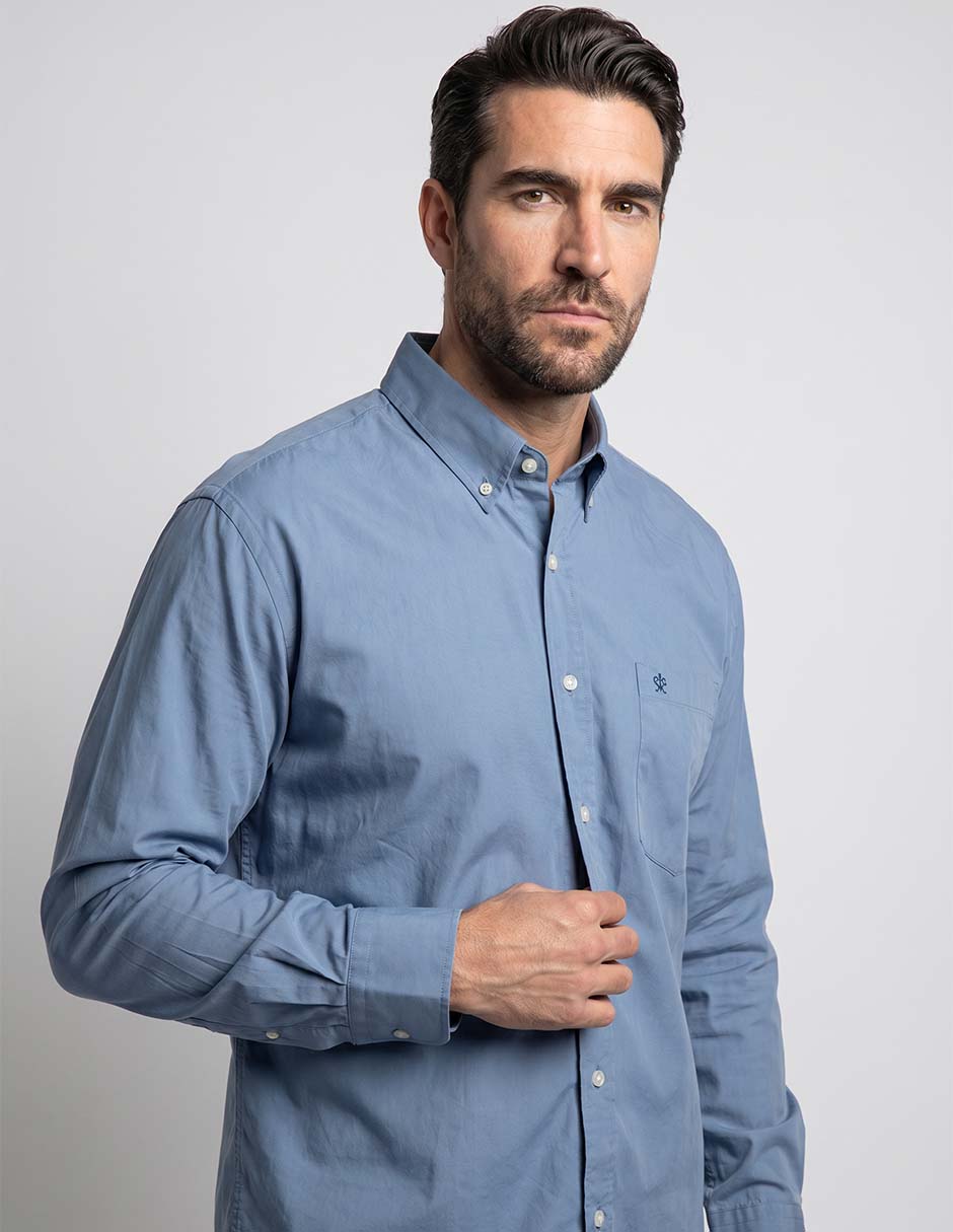 Camisa casual de algodón manga larga para hombre Camisa casual de algodón manga larga para hombre