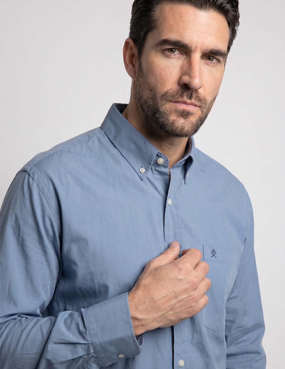 Camisa casual de algodón manga larga para hombre 2