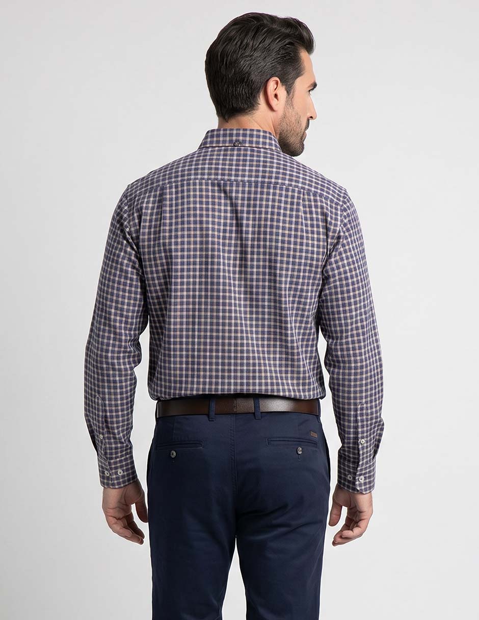 Camisa casual manga larga para hombre