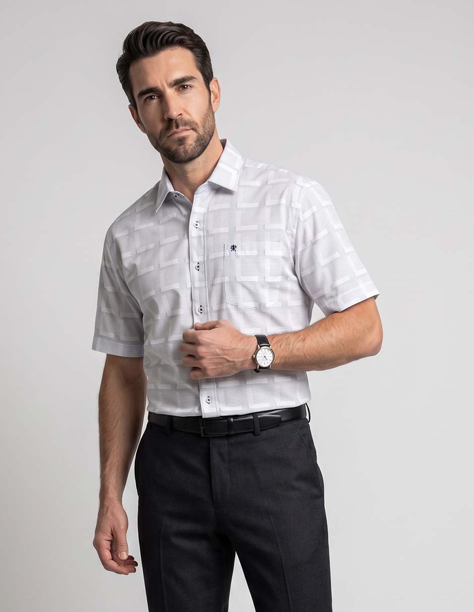 Camisa casual Cavalatti manga corta para hombre