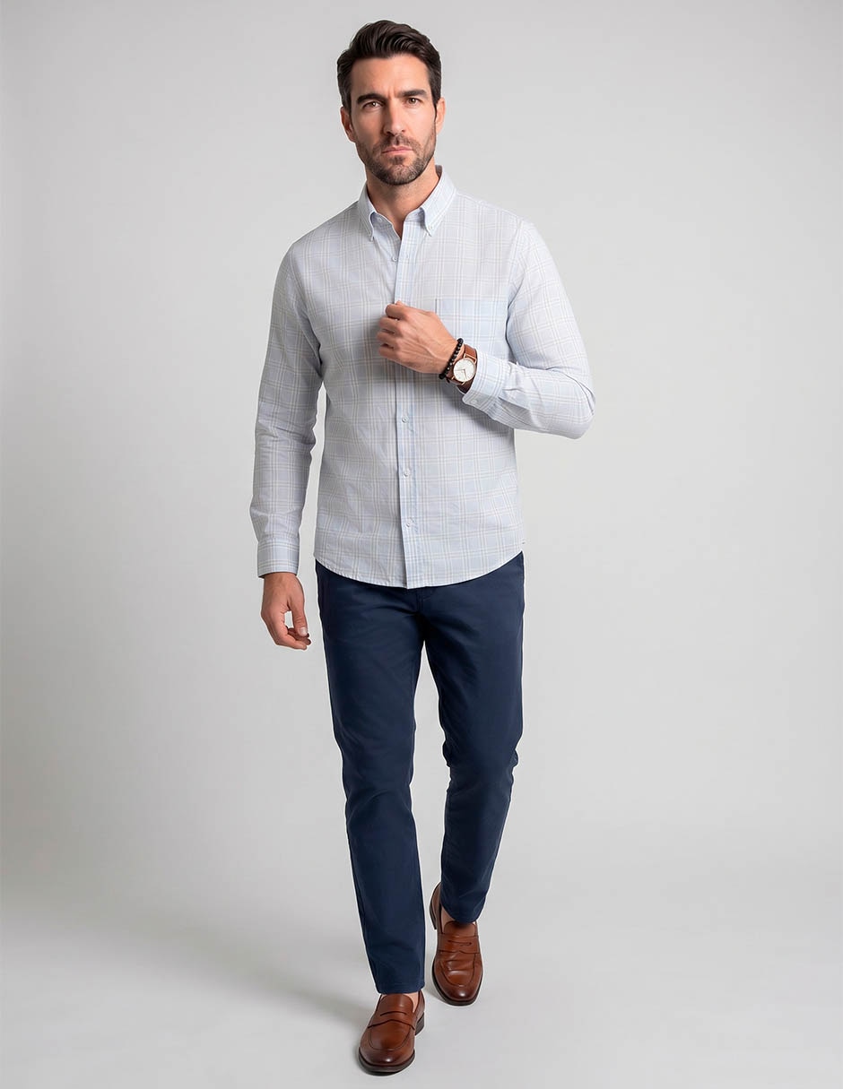 Camisa/Sobrecamisa Casual de (si aplica) Algodón y poliéster manga Larga para hombre