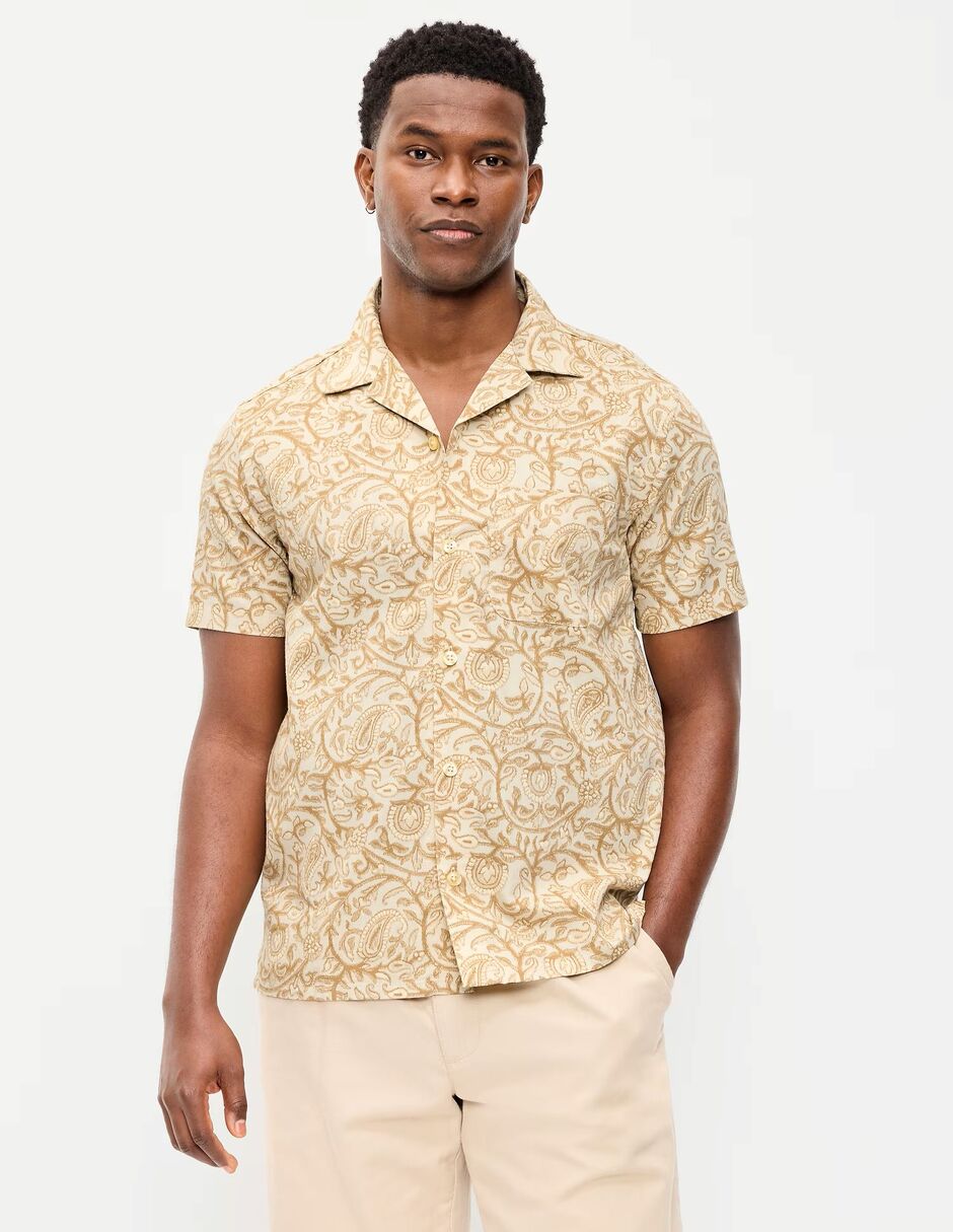 Camisa casual OLD NAVY de algodón manga corta para hombre