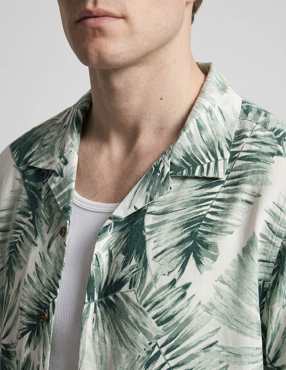 Camisa casual cubavera manga corta para hombre