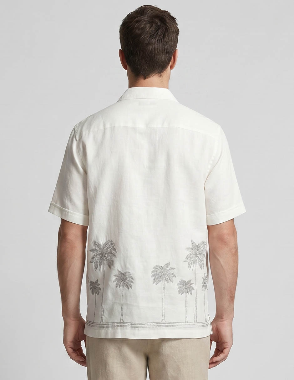 Camisa casual cubavera manga corta para hombre