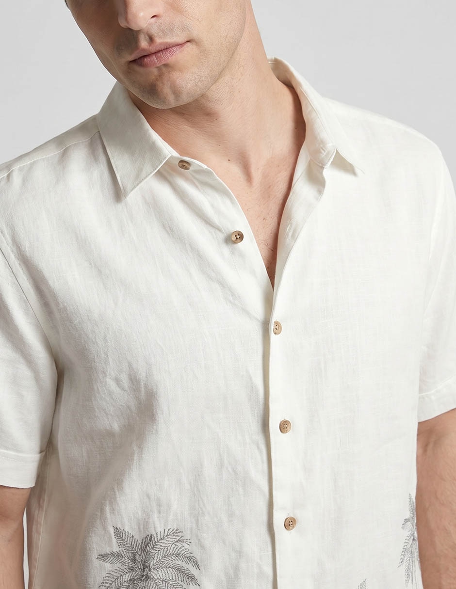 Camisa casual cubavera manga corta para hombre