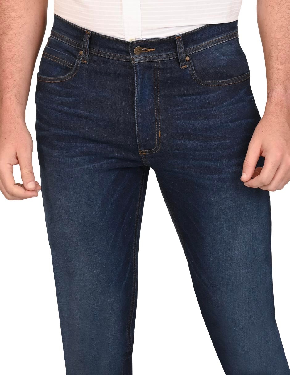 Jeans regular lavado desgastado para hombre 3