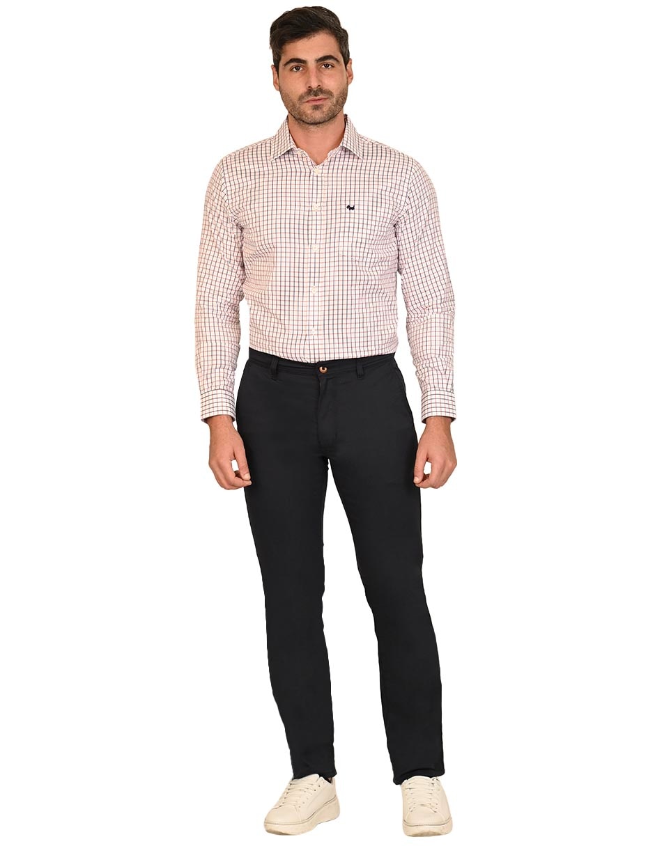Pantalón casual regular regular de algodón y elastano para hombre 2