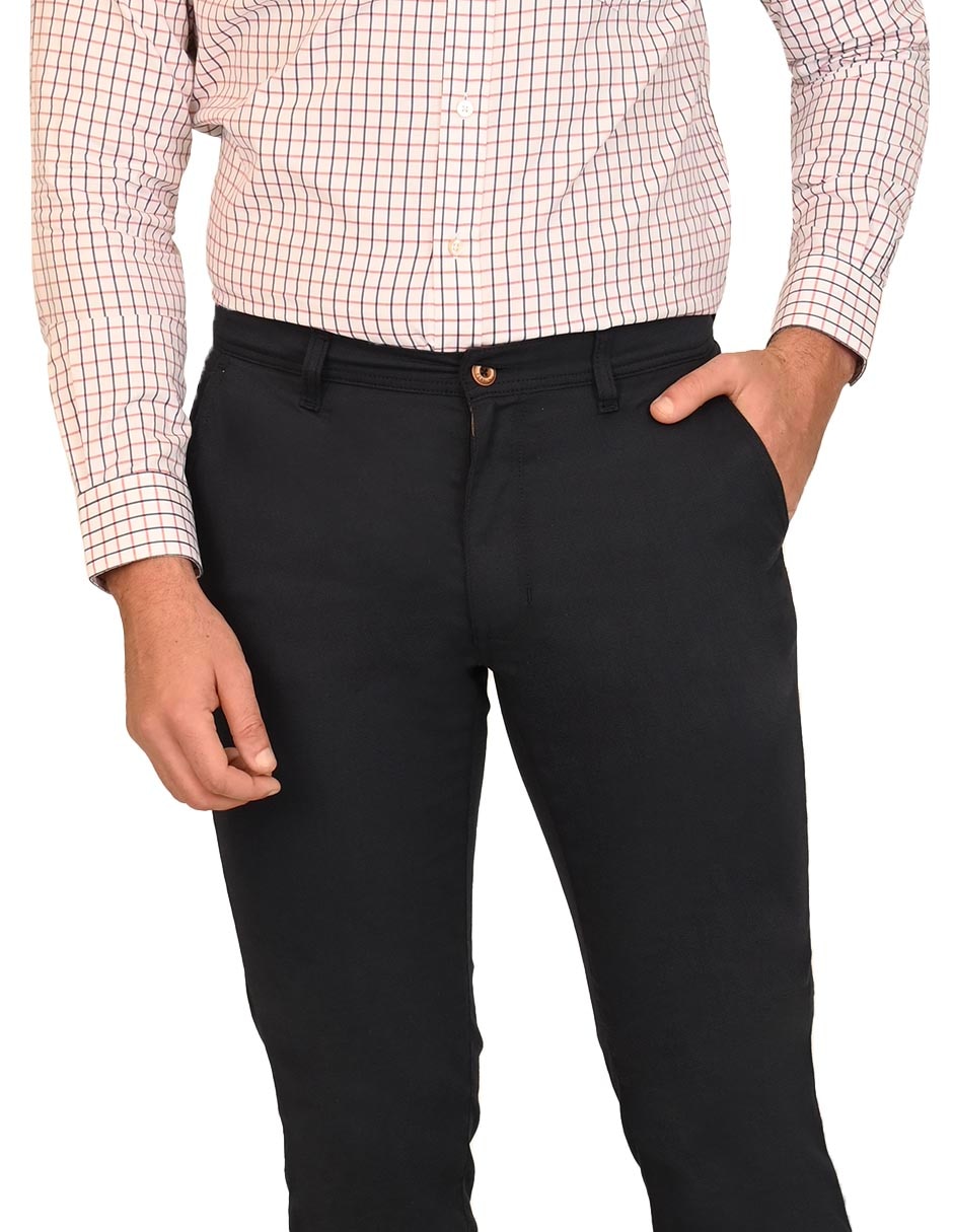 Pantalón casual regular regular de algodón y elastano para hombre 3