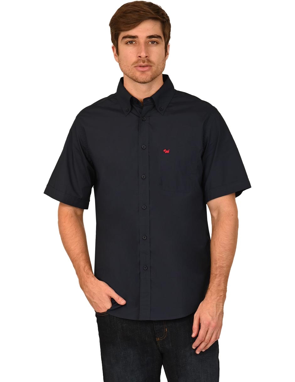 Camisa casual de algodón manga corta para hombre