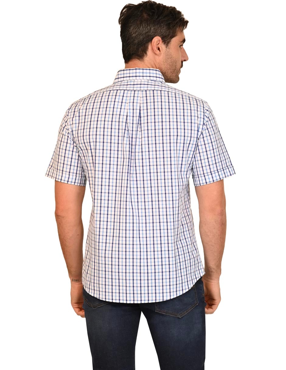 Camisa casual ferrioni de algodón manga corta para hombre