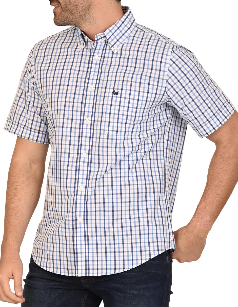Camisa casual ferrioni de algodón manga corta para hombre