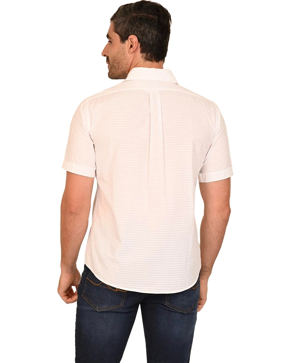 Camisa casual ferrioni de algodón manga corta para hombre