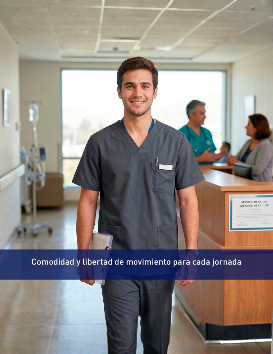 Pijama quirúrgica estilo recto para hombre 3