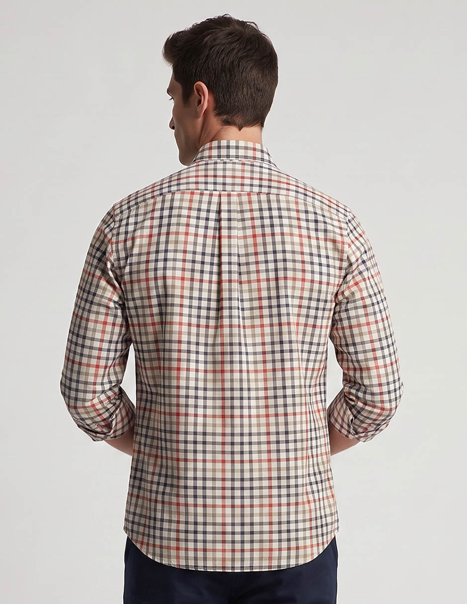 Camisa casual polosur manga larga para hombre