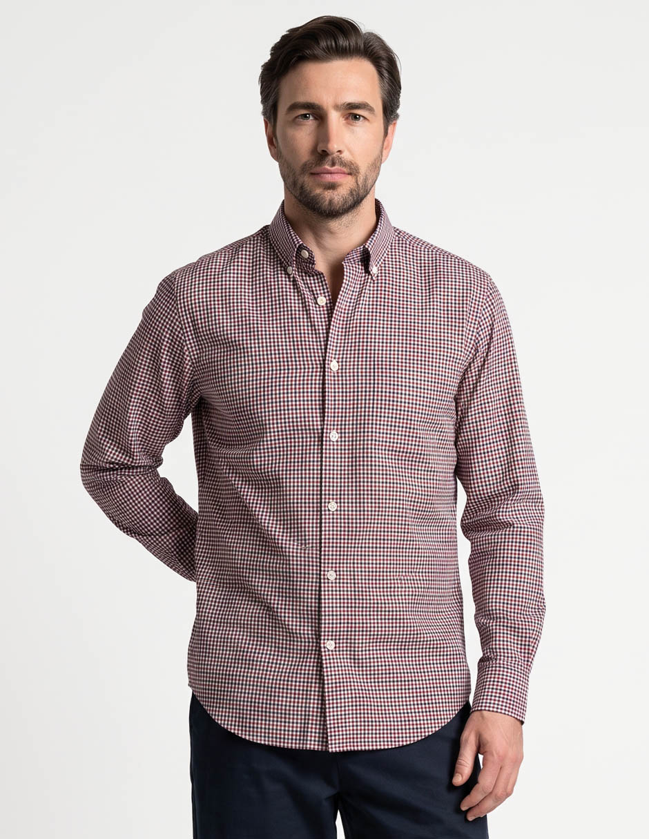 Camisa casual polosur manga larga para hombre