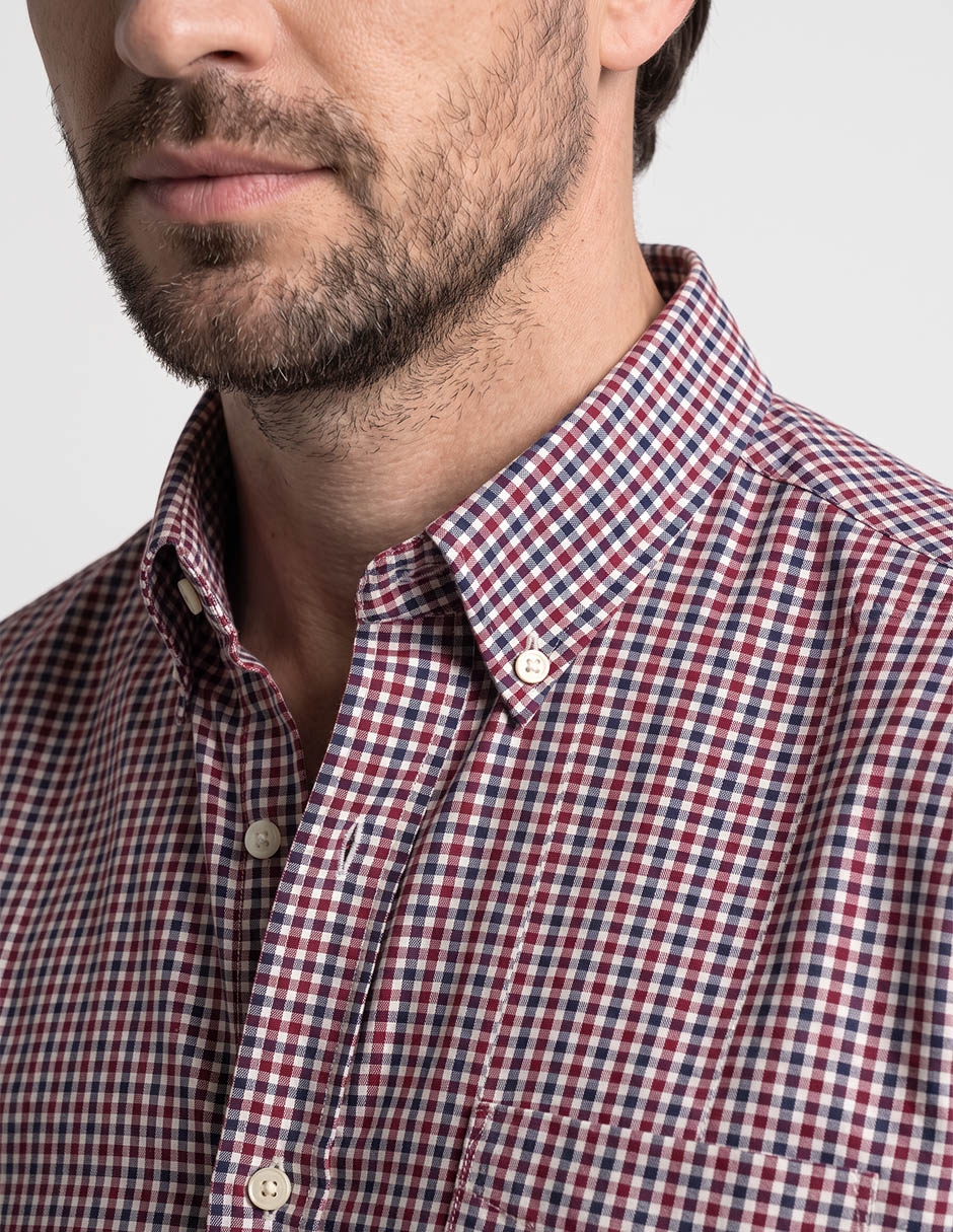 Camisa casual polosur manga larga para hombre