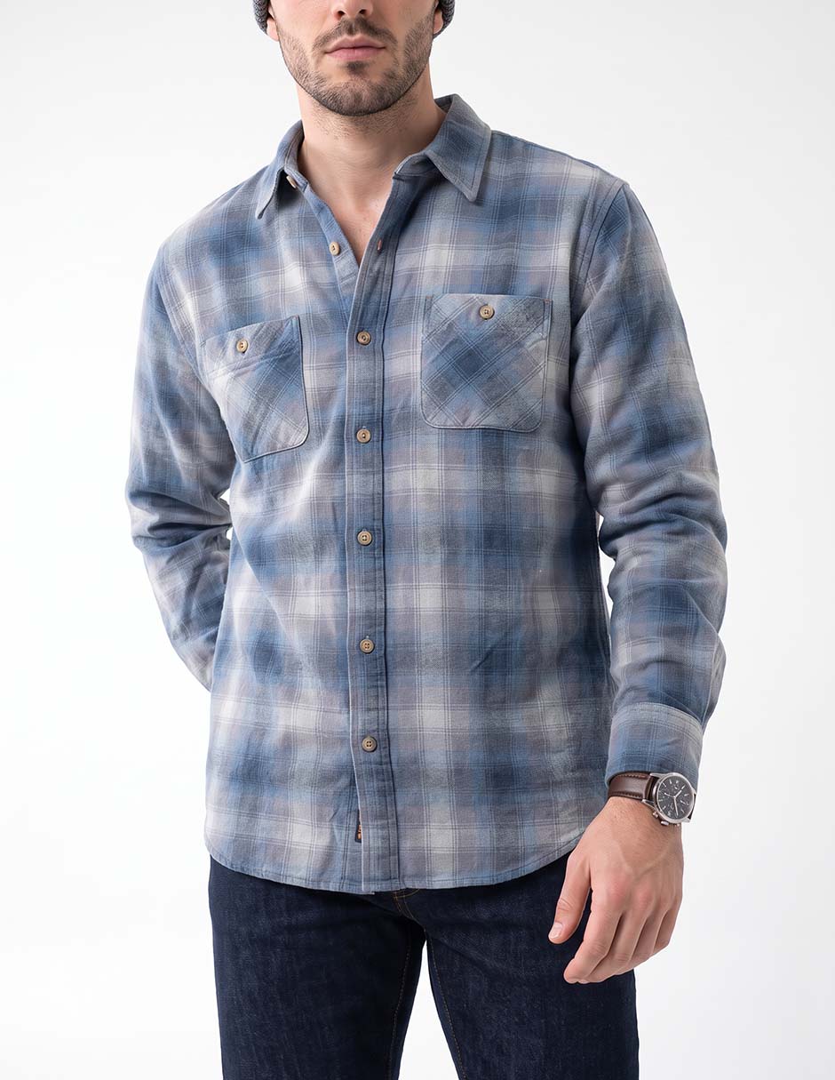 Camisa casual manga larga para hombre 4
